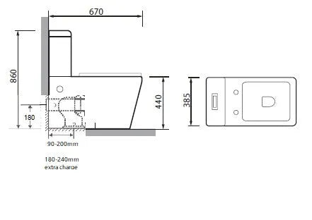 Yoyo Rimless High End Back To Wall Ceramic Toilet Suite