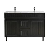 Acacia Hampton Shaker 1200mm Double Bowl Matte Black PVC Waterproof Vanity - RJ Bathroom