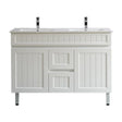 Acacia Hampton Shaker 1200mm Double Bowl Matte White PVC Waterproof Vanity - RJ Bathroom