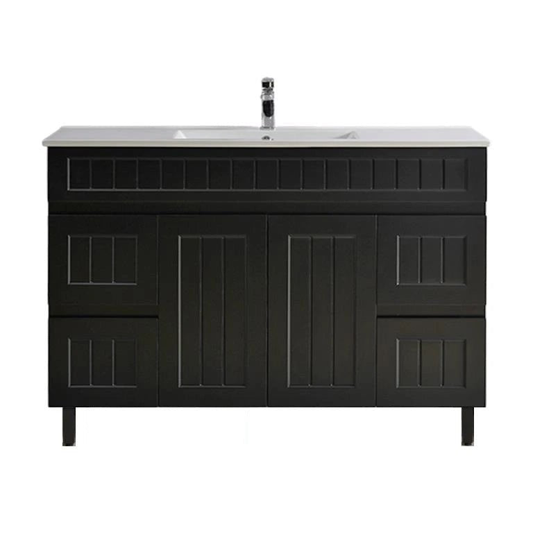 Acacia Hampton Shaker 1200mm Matte Black PVC Waterproof Vanity - RJ Bathroom