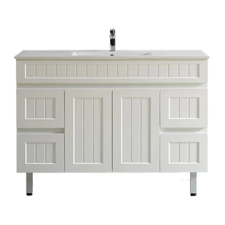 Acacia Hampton Shaker 1200mm Matte White PVC Waterproof Vanity - RJ Bathroom