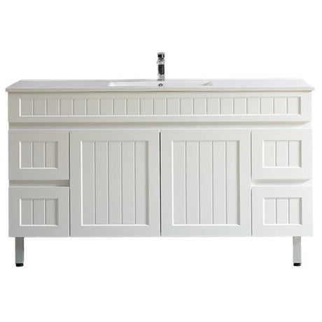 Acacia Hampton Shaker 1500mm Matte White PVC Waterproof Vanity - RJ Bathroom