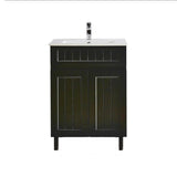 Acacia Hampton Shaker 600mm Matte Black PVC Waterproof Vanity - RJ Bathroom