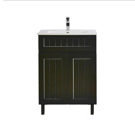 Acacia Hampton Shaker 600mm Matte Black PVC Waterproof Vanity - RJ Bathroom