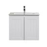 Acacia Hampton Shaker 600x360mm Matte White PVC Waterproof Ensuite Slim Narrow Compact Wall Hung Vanity - RJ Bathroom