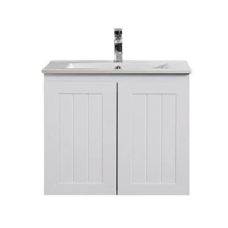 Acacia Hampton Shaker 600x360mm PVC Waterproof Ensuite Slim Narrow Compact Wall Hung Vanity - RJ Bathroom