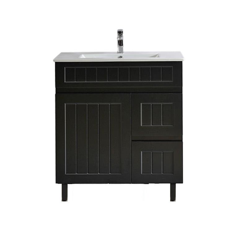 Acacia Hampton Shaker 750mm Matte Black PVC Waterproof Vanity - RJ Bathroom