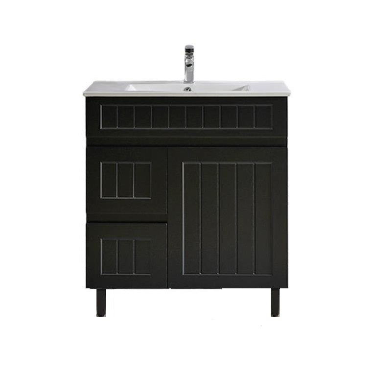 Acacia Hampton Shaker 750mm Matte Black PVC Waterproof Vanity - RJ Bathroom