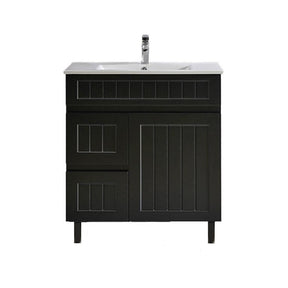 Acacia Hampton Shaker 750mm Matte Black PVC Waterproof Vanity - RJ Bathroom
