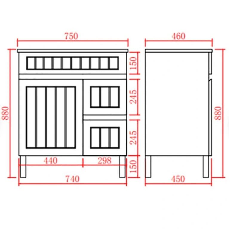 Acacia Hampton Shaker 750mm Matte White PVC Waterproof Vanity - RJ Bathroom