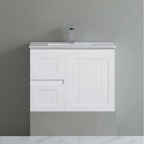 Acacia Hampton Shaker 750x360mm PVC Waterproof Ensuite Slim Narrow Compact Wall Hung Vanity - RJ Bathroom