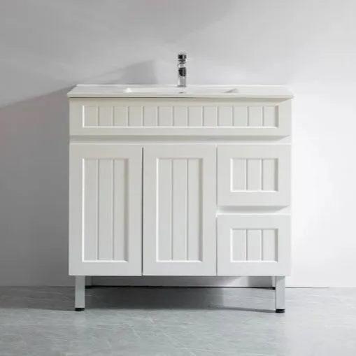 Acacia Hampton Shaker 900mm Matte White PVC Waterproof Vanity - RJ Bathroom