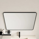Aluminum Framed 900mm Rectangular Mirror - Matt Black - RJ Bathroom