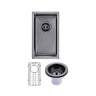 Aquaperla 250x450mm Gunmetal Single Bowl Kitchen Sink - PVD Stainless Steel, Bottom Grid, Top or Undermount
