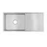Aquaperla 960mm Single Bowl Kitchen Sink with Drainer - Stainless Steel, Top or Undermount