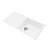 Aquaperla Arete 1000x500mm Matte White Single Bowl Granite Sink with Drainer