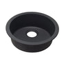 Aquaperla Arete 461mm Round Matte Black Single Bowl Granite Sink