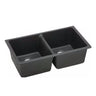 Aquaperla Arete 838x476mm Matte Black Double Bowl Granite Sink