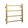 Aquaperla Brushed Brass heated towel rail, 4 bars, square