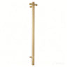 Aquaperla Brushed Brass heated towel rail, single vertical bar