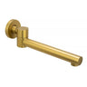 Aquaperla Brushed Brass Swivel Bath Spout 240mm - Round Wall Spout