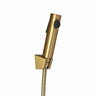 Aquaperla Brushed Brass Toilet Bidet Spray Kit - Round Handheld Sprayer, 1.2m Hose