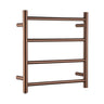 Aquaperla Brushed Copper heated towel rail, 4 bars, round
