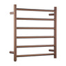 Aquaperla Brushed Copper heated towel rail, 6 bars, round