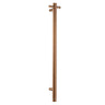 Aquaperla Brushed Copper heated towel rail, single vertical bar with timer