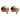 Aquaperla Brushed Copper Round Shower Wall Taps - Pin Lever, view 2