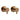 Aquaperla Brushed Copper Round Shower Wall Taps - Pin Lever