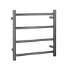 Aquaperla Brushed Gunmetal heated towel rail, 4 bars, round
