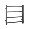 Aquaperla Brushed Gunmetal heated towel rail, 4 bars, square