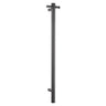 Aquaperla Brushed Gunmetal heated towel rail, single vertical bar with timer