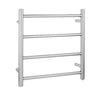 Aquaperla Brushed Nickel heated towel rail, 4 bars, round