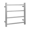 Aquaperla Brushed Nickel heated towel rail, 4 bars, square