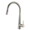 Aquaperla Brushed Nickel Pull Out Kitchen Mixer Tap - Tapered Round Body