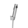 Aquaperla Brushed Nickel Toilet Bidet Spray Kit - Round Handheld Sprayer, 1.2m Hose