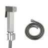 Aquaperla Brushed Nickel Toilet Bidet Spray Kit - Square Handheld Sprayer, 1.2m Hose