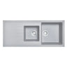 Aquaperla Carysil 1160x500mm Concrete Grey 1 & 1/2 Bowl Granite Sink with Drainer