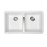 Aquaperla Carysil 824x481mm Matte White Double Bowl Granite Sink