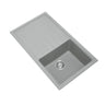 Aquaperla Carysil 860x500mm Concrete Grey Single Bowl Granite Sink with Drainer