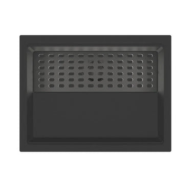 Aquaperla Carysil Harmony 610x457mm Matte Black Single Bowl Granite Sink with Bottom Grid