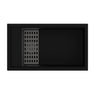 Aquaperla Carysil Harmony 780x460mm Matte Black Single Bowl Granite Sink with Bottom Grid