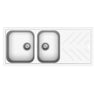 Aquaperla Carysil New Beethoven 1160x500mm Matte White 1 & 3/4 Bowl Granite Sink with Drainer