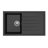 Aquaperla Carysil Vivaldi 780x500mm Matte Black Single Bowl Granite Sink with Drainer