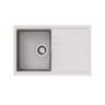 Aquaperla Carysil Vivaldi 780x500mm Matte White Single Bowl Granite Sink with Drainer