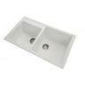 Aquaperla Carysil Vivaldi 860x500mm Matte White 1 & 3/4 Bowl Granite Sink