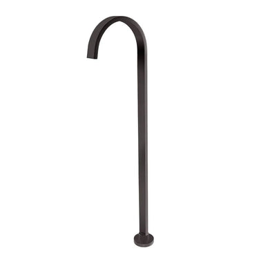 Aquaperla Cavallo Gunmetal Freestanding Bath Spout - Square Gooseneck, Floor Mounted, Stainless Steel