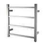 Aquaperla Chrome heated towel rail, 4 bars, square